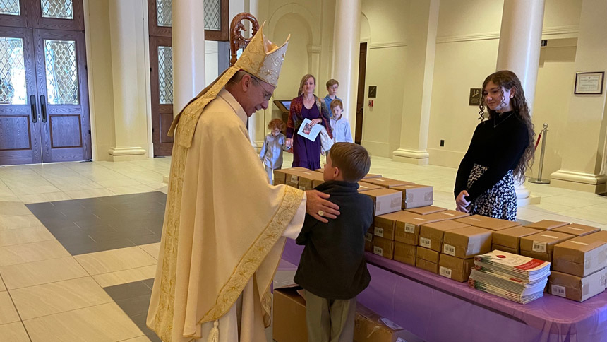 Homeschool families gather for Mass, reception at cathedral