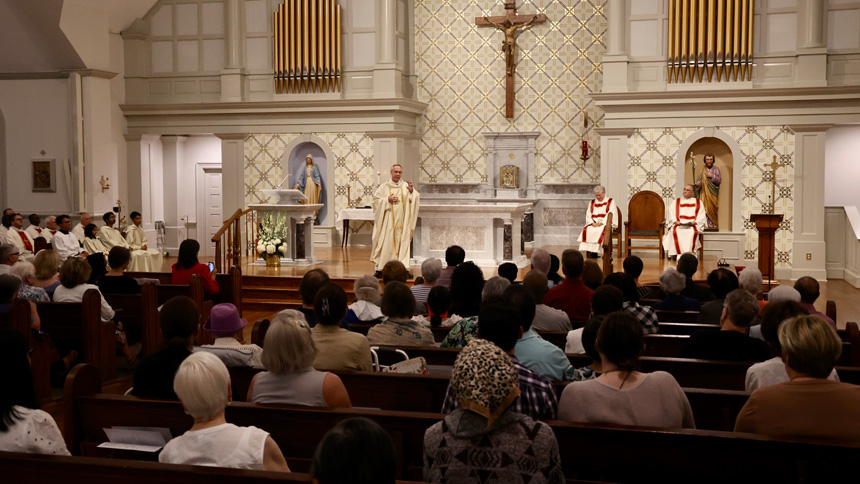 New altar is blessed to celebrate 25th anniversary of church building at St. Michael.